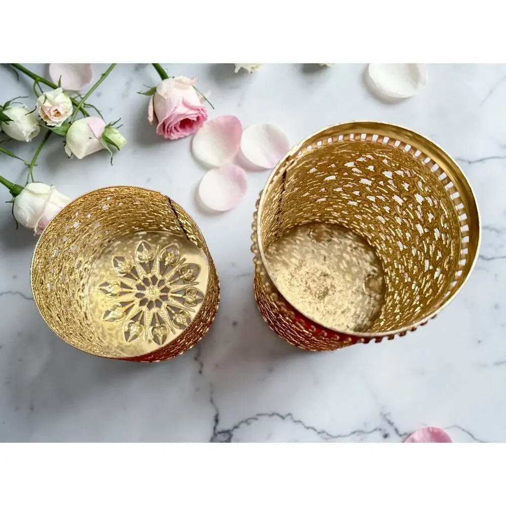 Vintage Hollywood Regency Gold Filigree Hairspray Holder-Candle-Vanity-Brush-Spa - Picture 4 of 8